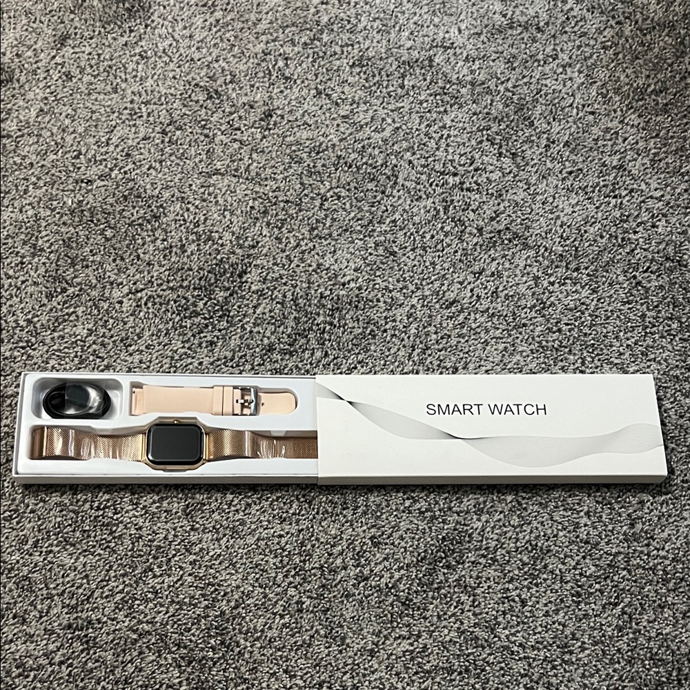 Smart Watch with Gold Band